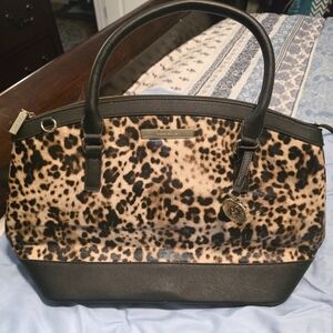 Anne Klein Leopard Print Satchel Bag